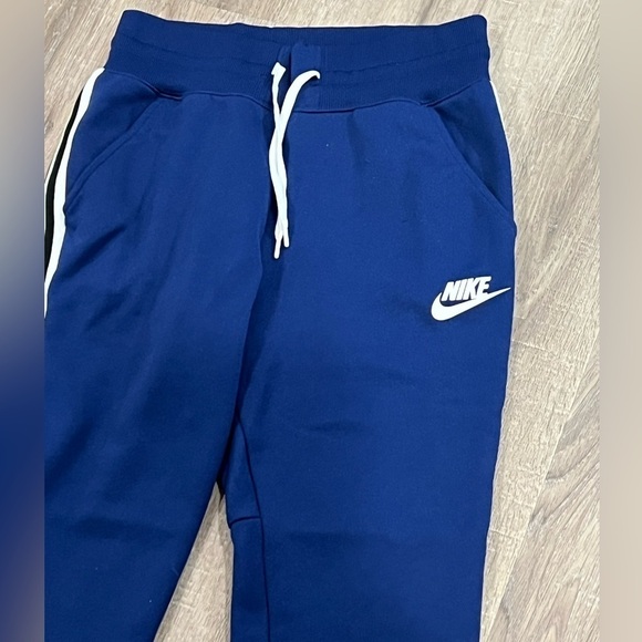 Women’s Medium Nike Blue White Stripe Classic Jogger Tracksuit Soccer Leggings - Picture 3 of 7